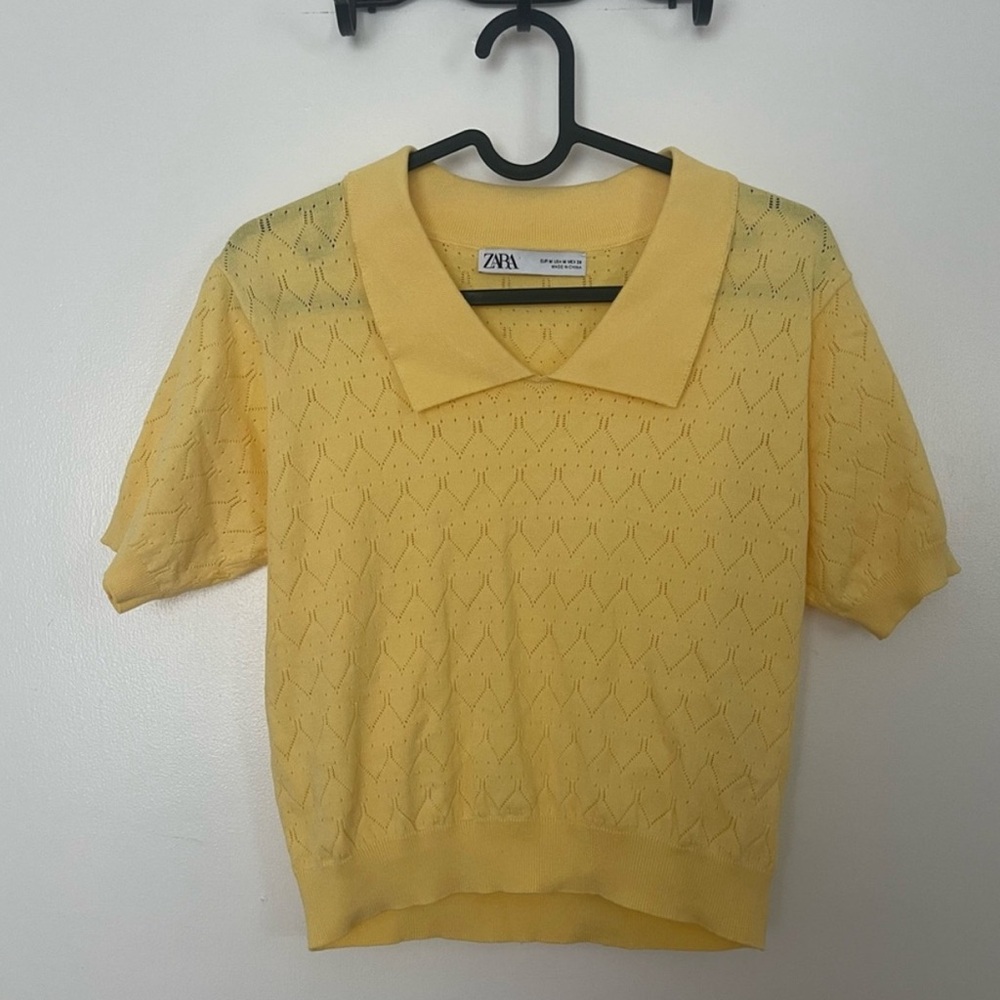 Zara Butter Yellow Knit Top